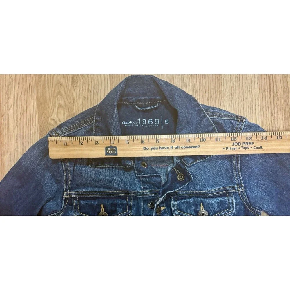 Minnie Mouse Fierce & Fashionable Upcycled Gap Girls Small Jean Jacket Denim